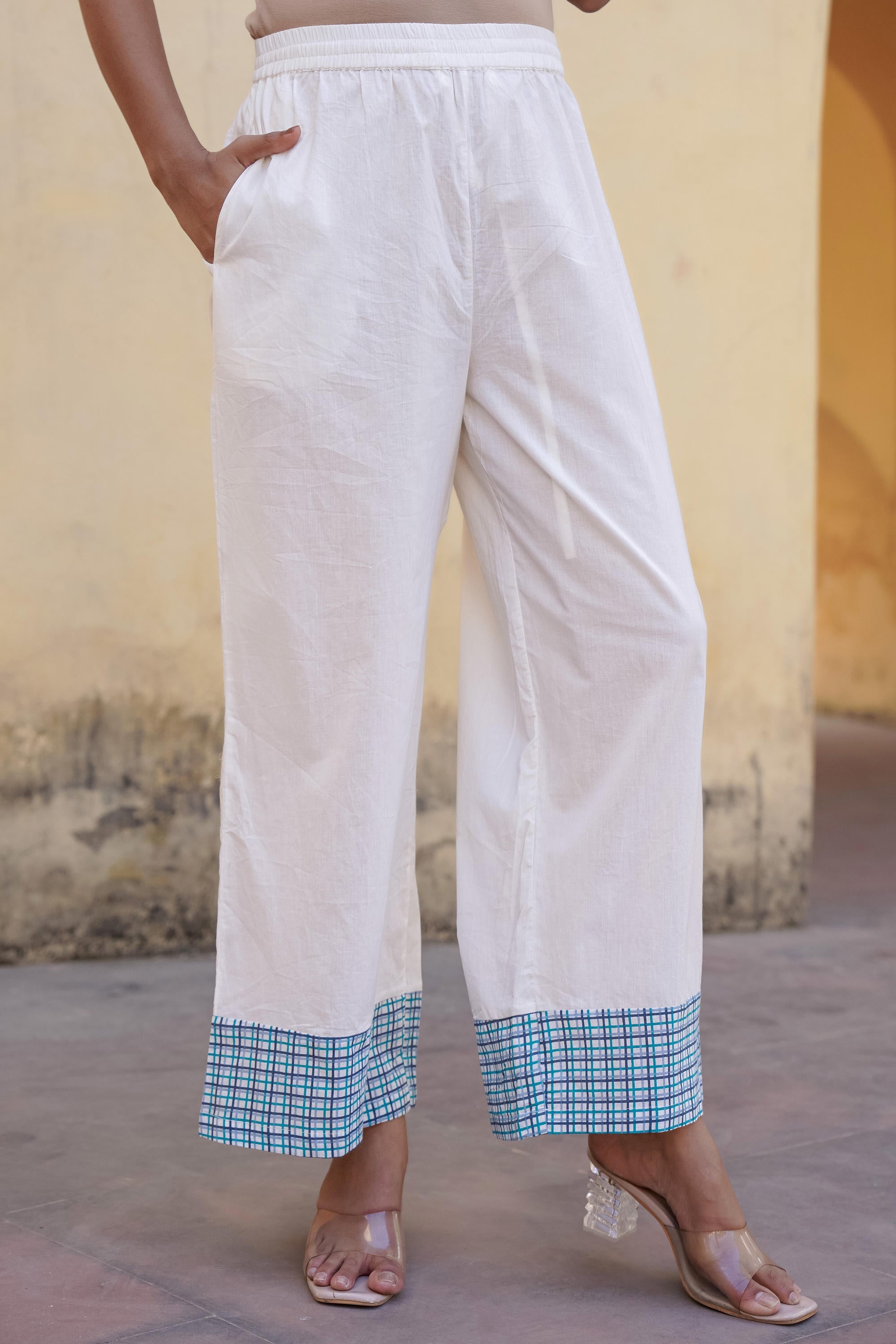 Juniper White Floral Printed Cotton Kurta Pant And Dupatta Set With Sequins & Beads - Distacart