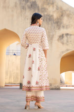 Thumbnail for Juniper Gulab Pink Baagh Anarkali Cotton Suit Set