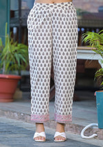 Thumbnail for Juniper Pink Floral Printed Cotton Kurta Pant And Dupatta Set With Lace - Distacart