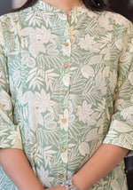 Thumbnail for Juniper Sage Green Floral Printed Straight Kurta Set