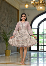 Thumbnail for Juniper Blush Block Print Tiered Mini Dress