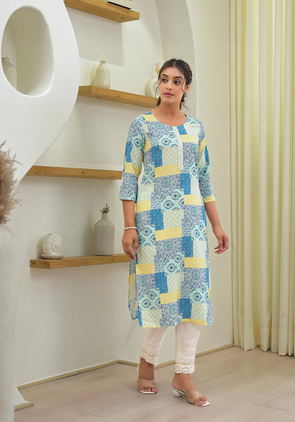 Juniper Multi Color Straight Kurta - Distacart