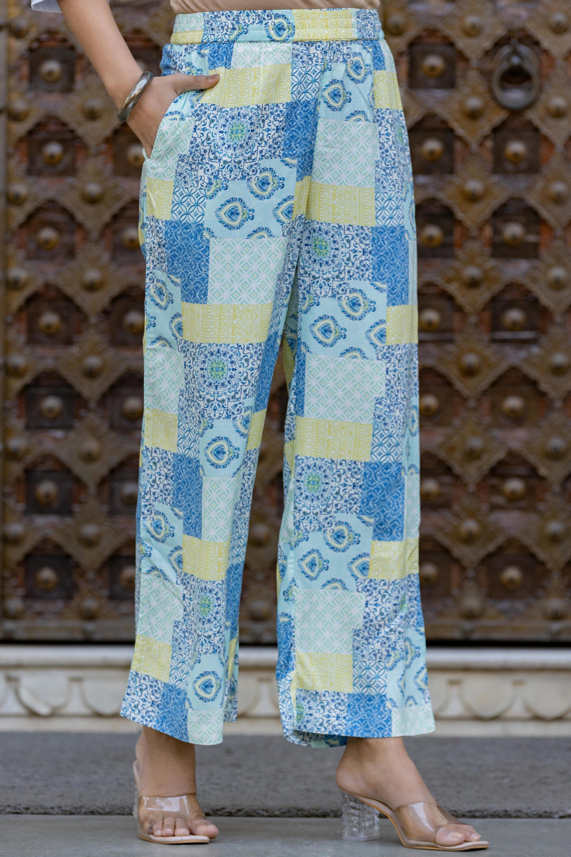 Juniper Blue Ethnic Printed Kurta Set With Dupatta