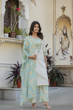 Thumbnail for Juniper Multi Color Ethnic Printed Kurta Set With Dupatta