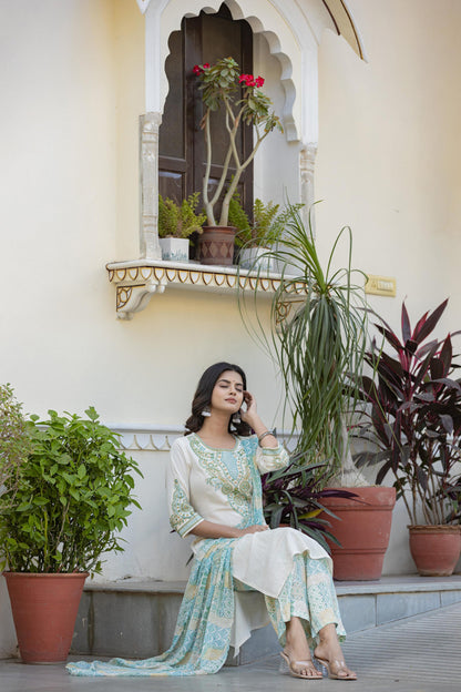 Juniper Multi Color Ethnic Printed Kurta Set with Dupatta - Distacart
