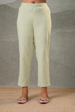 Thumbnail for Juniper LightGreen & White Divide Embroidered Panel Kurta Set - Distacart