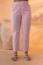 Thumbnail for Juniper Pink & White Divide Embroidered Panel Kurta Set - Distacart