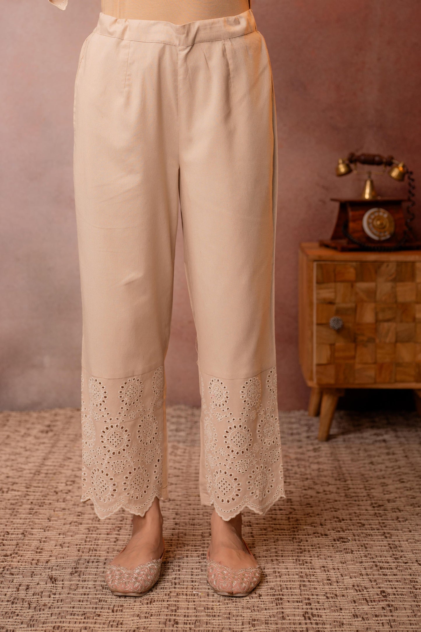 Juniper Sand Whisper Schiffli Co-Ord Set - Distacart