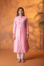 Thumbnail for Juniper Gulnaar Peach Foil Print Kurta - Distacart