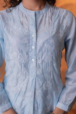 Thumbnail for Juniper Neelara Powder Blue Foil Print Kurta - Distacart