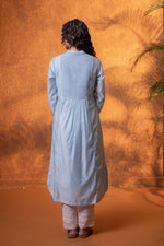 Thumbnail for Juniper Neelara Powder Blue Foil Print Kurta - Distacart