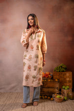 Thumbnail for Juniper Peach Palm Motif Kurta - Distacart