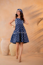 Thumbnail for Juniper Neelika Indigo Tiered Mini Dress - Distacart