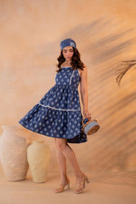 Thumbnail for Juniper Neelika Indigo Tiered Mini Dress - Distacart