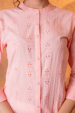 Thumbnail for Juniper Peach Chikankari Kurta - Distacart