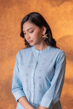 Thumbnail for Juniper Sky blue Chikankari Kurta - Distacart