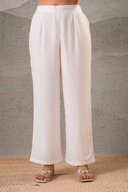 Juniper Cotton Bloom White Embroidered Co-Ord Set - Distacart