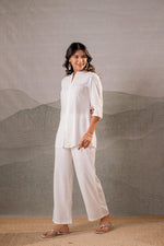 Thumbnail for Juniper Cotton Bloom White Embroidered Co-Ord Set - Distacart