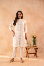 Thumbnail for Juniper Ivory Meadow Bloom Printed Shirt Kurta - Distacart