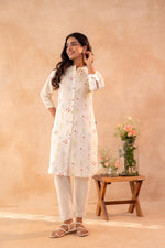 Thumbnail for Juniper Ivory Meadow Bloom Printed Shirt Kurta - Distacart
