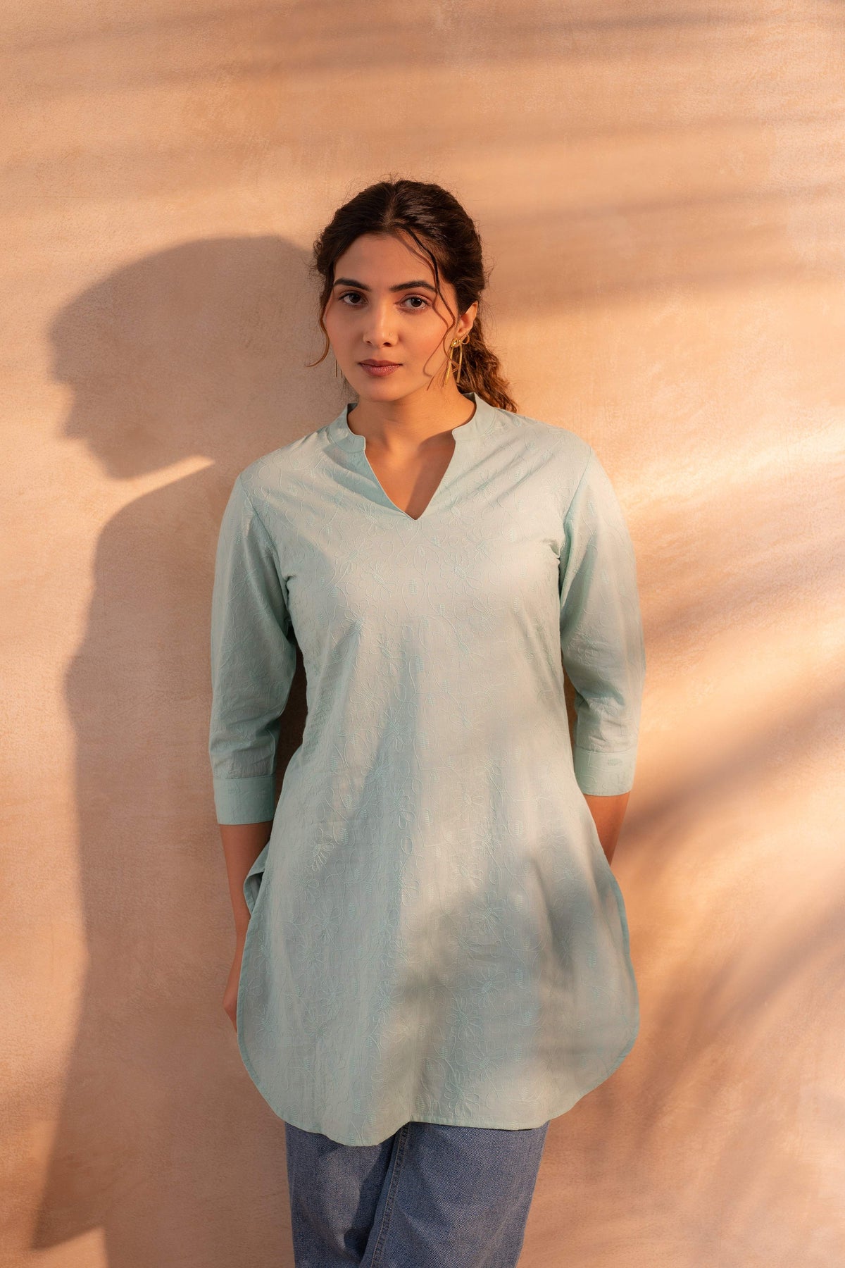 Juniper Mint Ease Minimal Cotton Tunic - Distacart