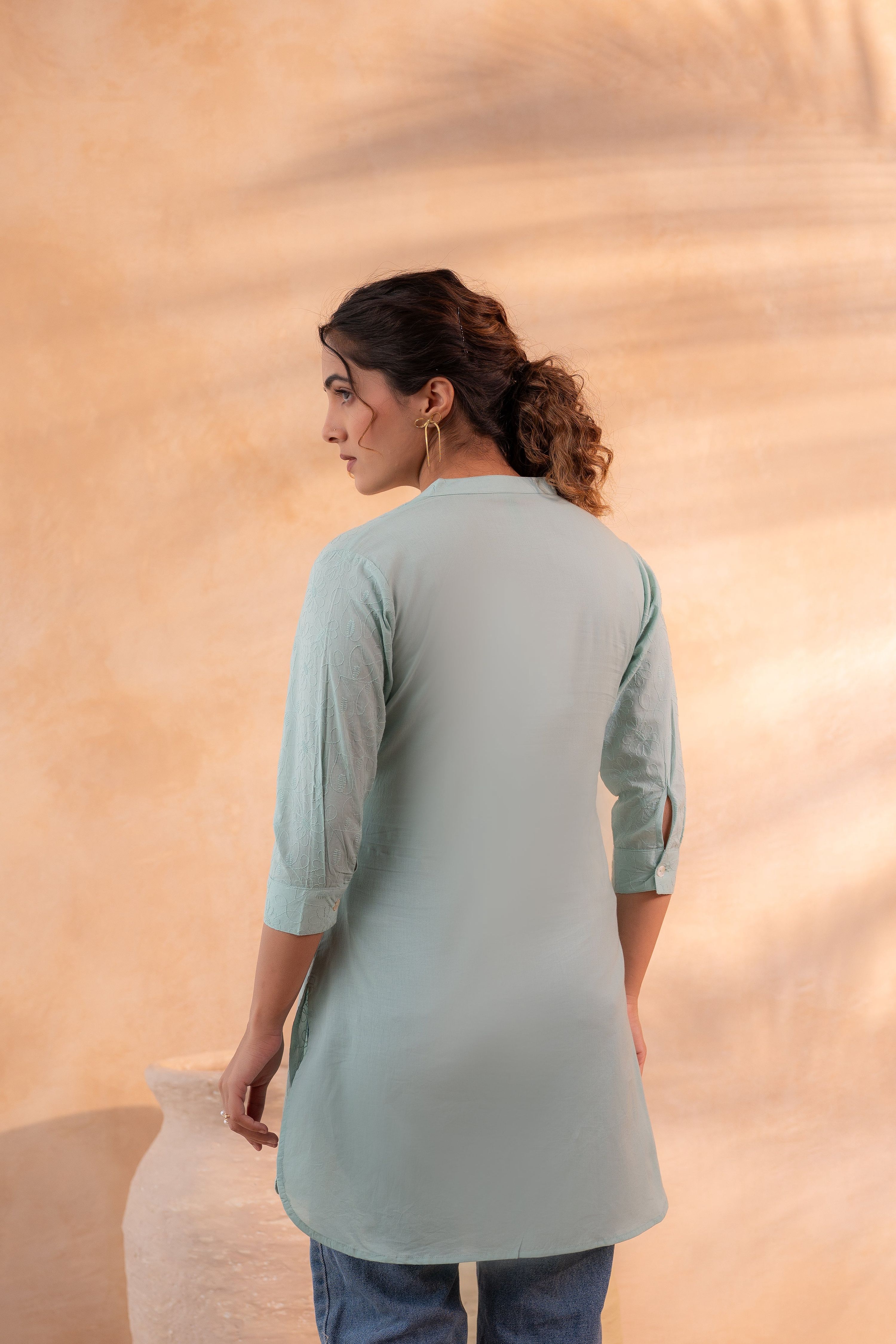Juniper Mint Ease Minimal Cotton Tunic - Distacart
