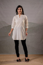 Thumbnail for Juniper Off-White Ease Minimal Cotton Tunic - Distacart