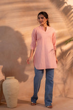 Thumbnail for Juniper Peach Ease Minimal Cotton Tunic - Distacart
