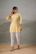 Thumbnail for Juniper Yellow Ease Minimal Cotton Tunic - Distacart