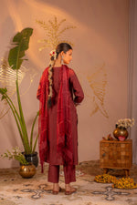 Thumbnail for Juniper Rosegold Blossom -Pinted Kurta Pant And Dupatta Set - Distacart