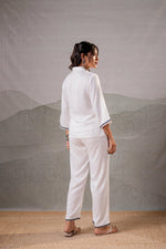 Thumbnail for Juniper Noir Flora White & Black Embroidered Co-Ord Set - Distacart