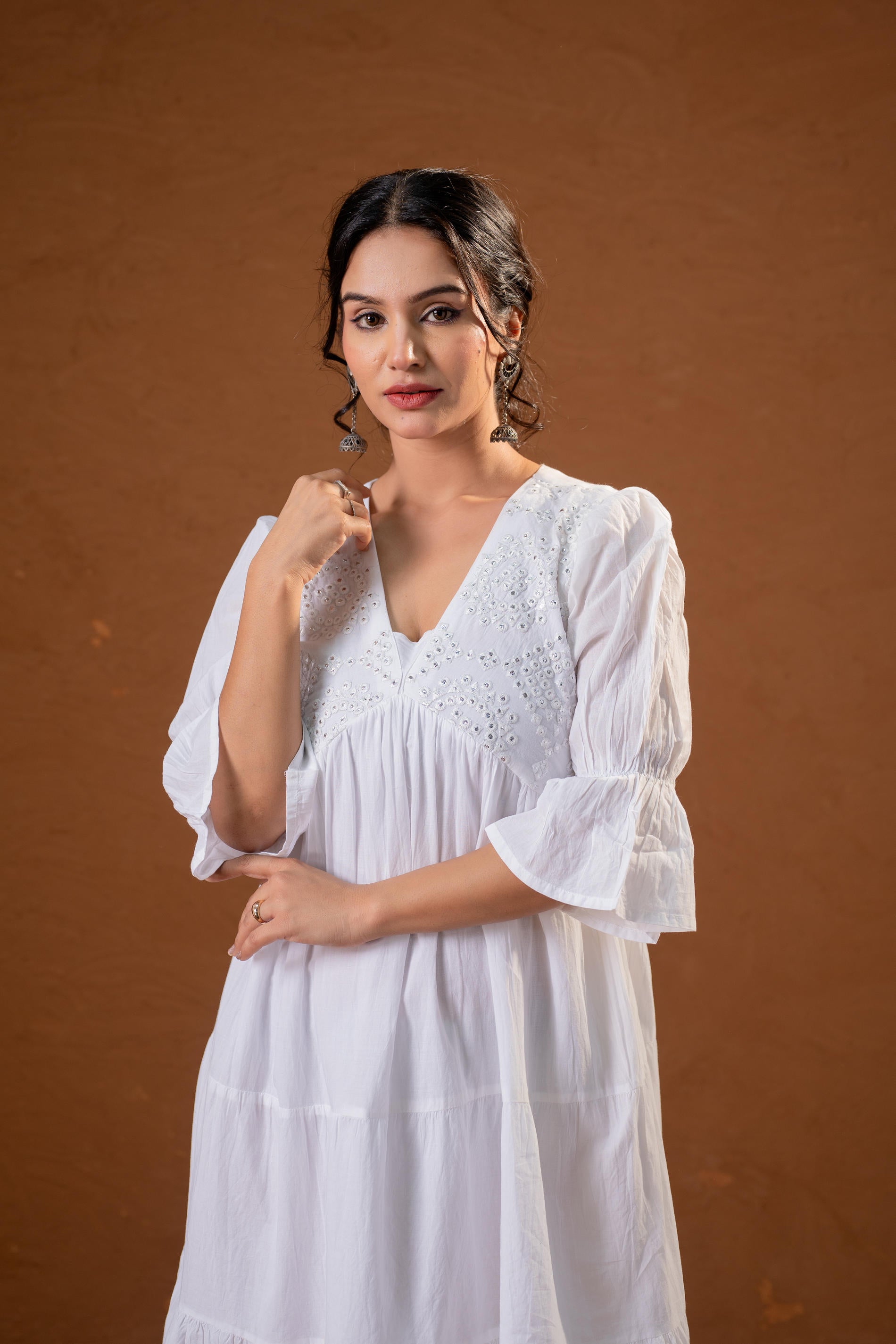 cotton fit and flare midi dress Buy Juniper White Cotton Fit & Flare Midi Dress Online at Low Prices