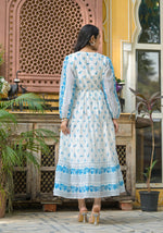 Thumbnail for Juniper White Whispering Sky Floral Midi Dress