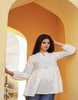 Juniper White Solid Cotton Tunic With Thread & Mirror Work - Distacart
