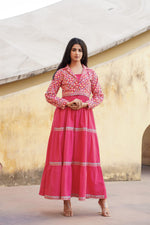Thumbnail for Juniper Pink Gulmohar Melody Tiered Maxi Dress