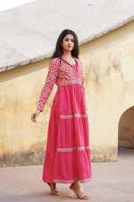 Thumbnail for Juniper Pink Gulmohar Melody Tiered Maxi Dress