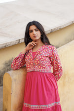Thumbnail for Juniper Pink Gulmohar Melody Tiered Maxi Dress