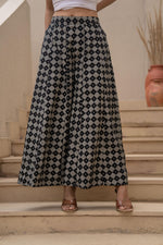 Thumbnail for Juniper Black Kurta Set with Heavy Embroidered Neck and Printed Palazzo