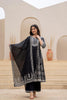 Juniper Black Ethnic Motif Printed Kurta Set With Thread & Mirror Work - Distacart