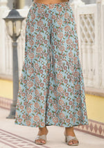 Thumbnail for Juniper Women's Grey Floral Printed Cotton Kurta Sharara And Dupatta Set With Sequins - Distacart