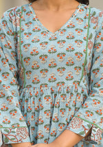 Thumbnail for Juniper Women's Grey Floral Printed Cotton Kurta Sharara And Dupatta Set With Sequins - Distacart