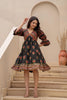 Juniper Black Printed Fit & Flare Dress with Tribal Border - Distacart