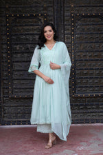 Thumbnail for Juniper Women Embroidered Anarkali Kurta Set - Distacart