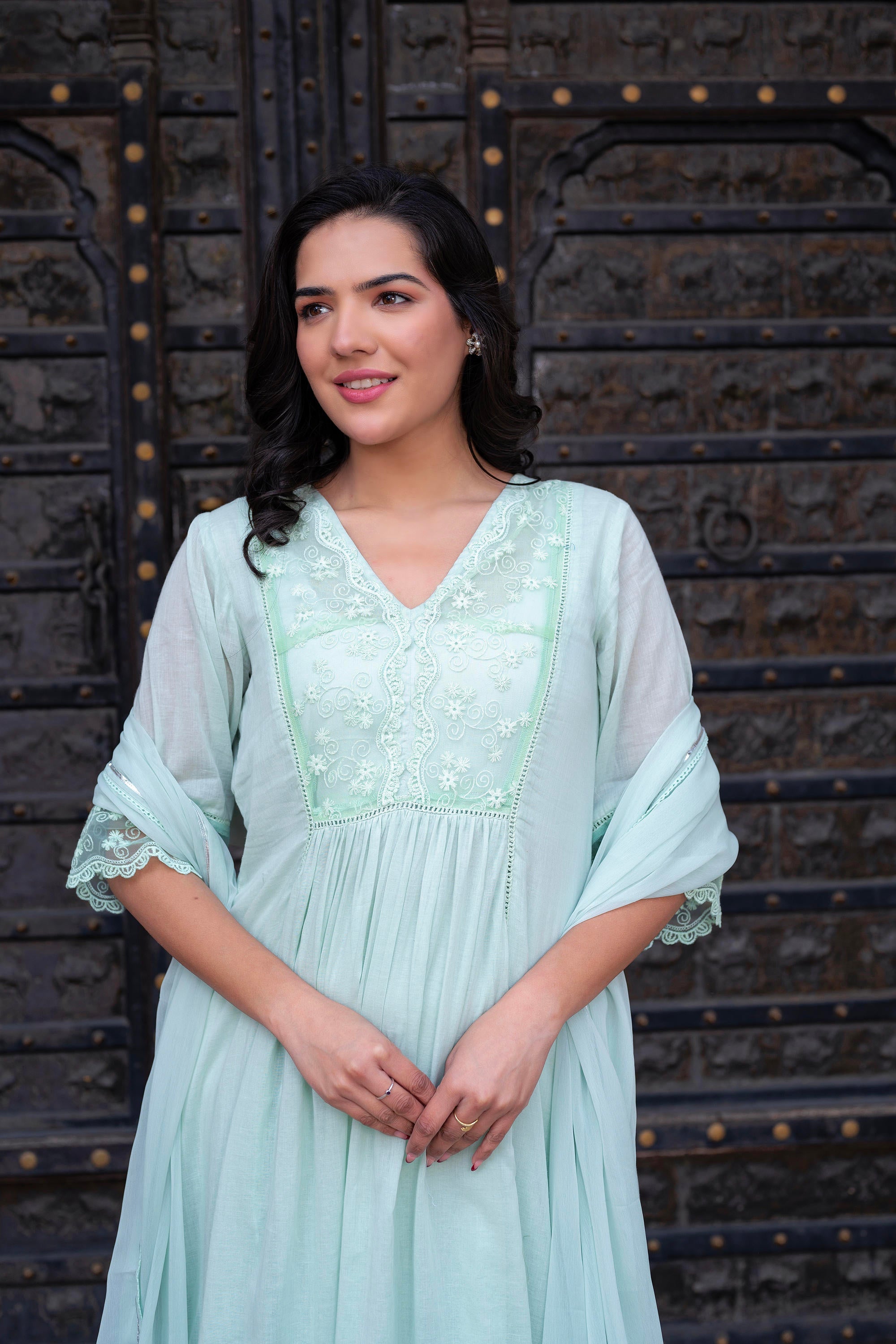 Juniper Women Embroidered Anarkali Kurta Set - Distacart