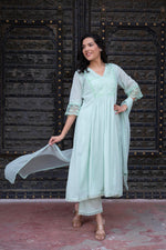 Thumbnail for Juniper Women Embroidered Anarkali Kurta Set - Distacart