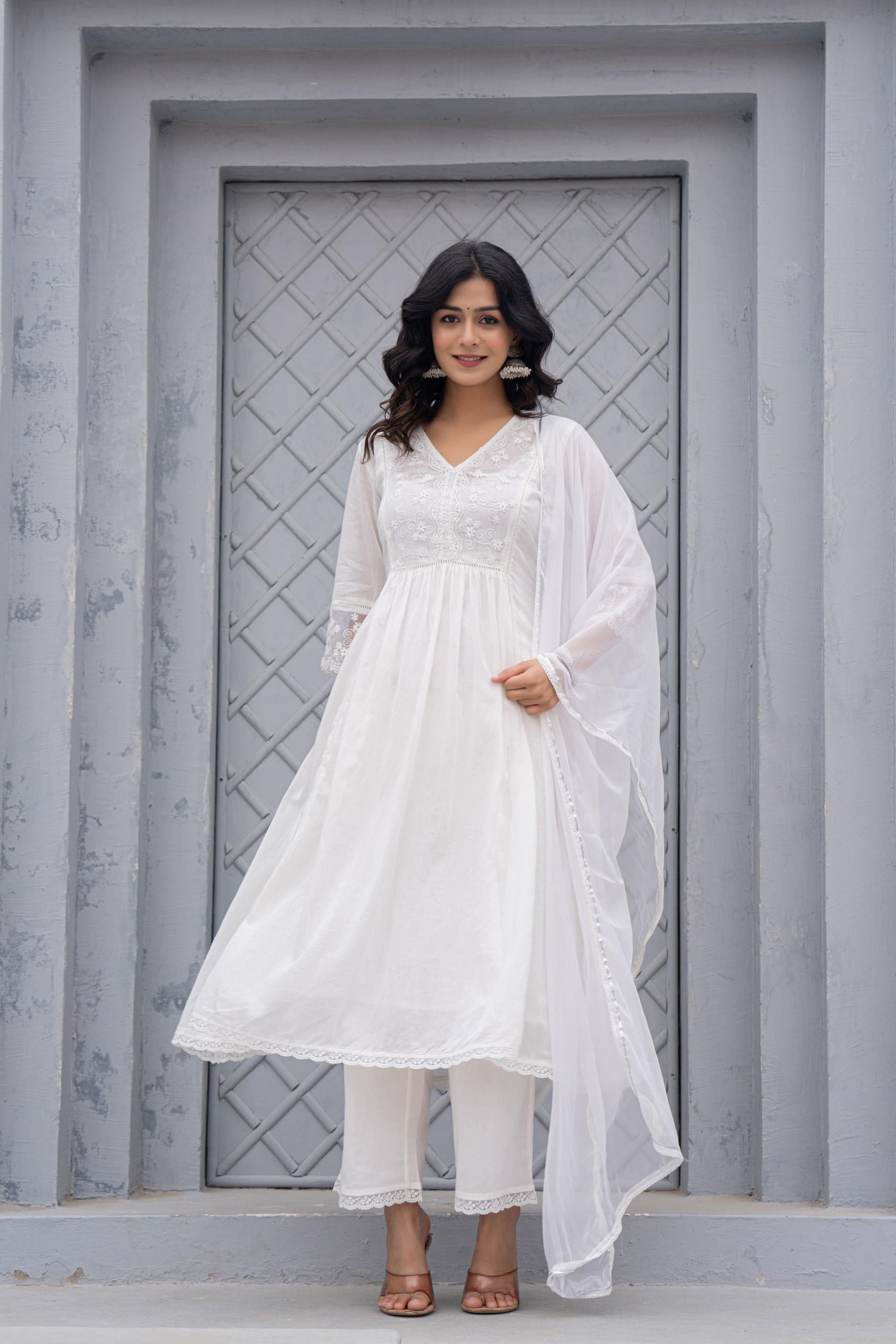 Juniper Women Embroidered Anarkali Kurta Set - Distacart