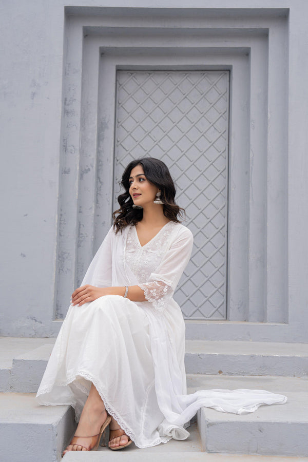 Juniper Women Embroidered Anarkali Kurta Set