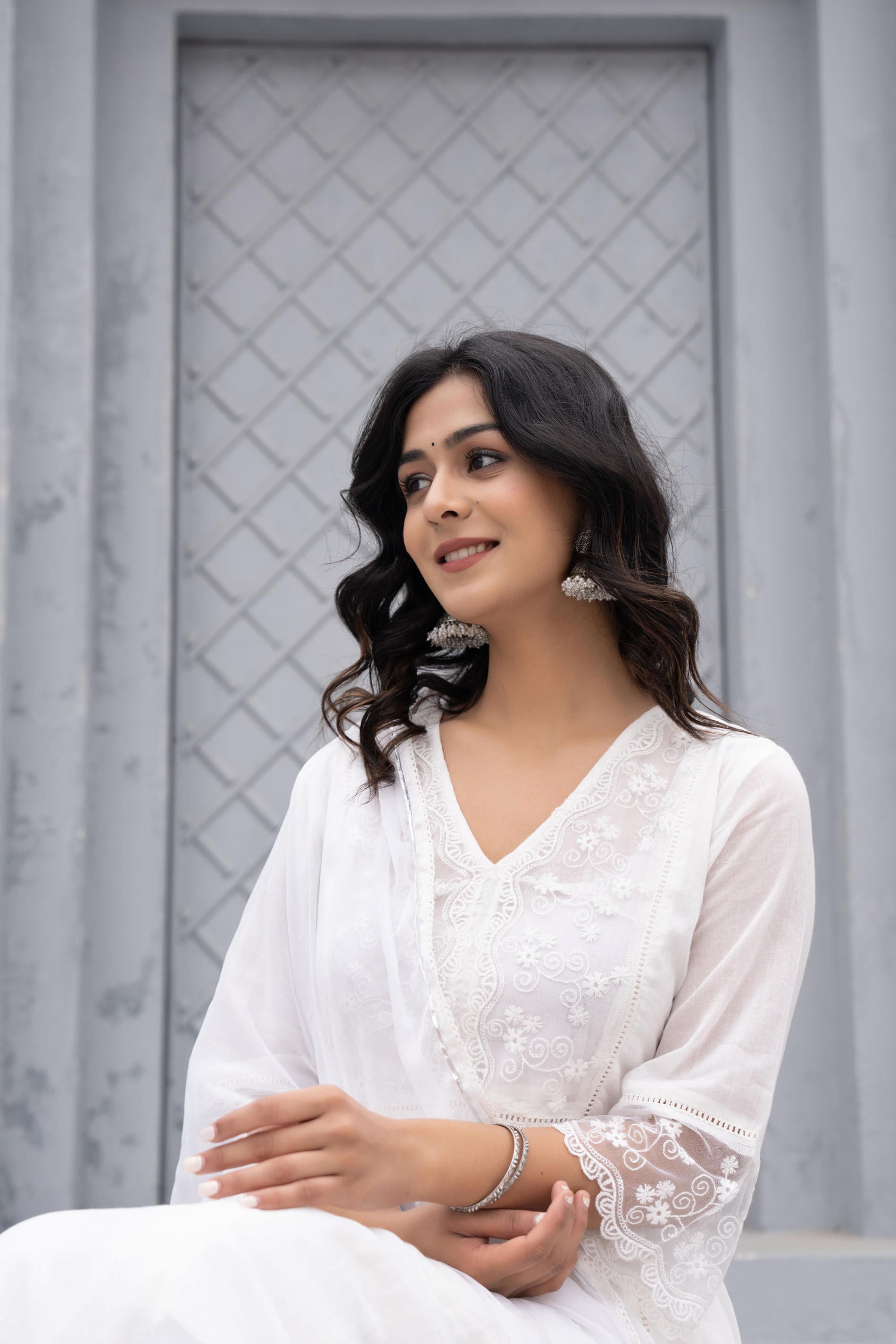 Juniper Women Embroidered Anarkali Kurta Set