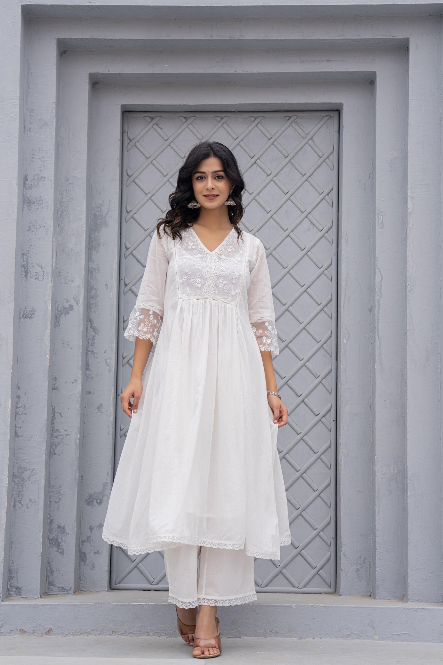 Juniper Women Embroidered Anarkali Kurta Set - Distacart