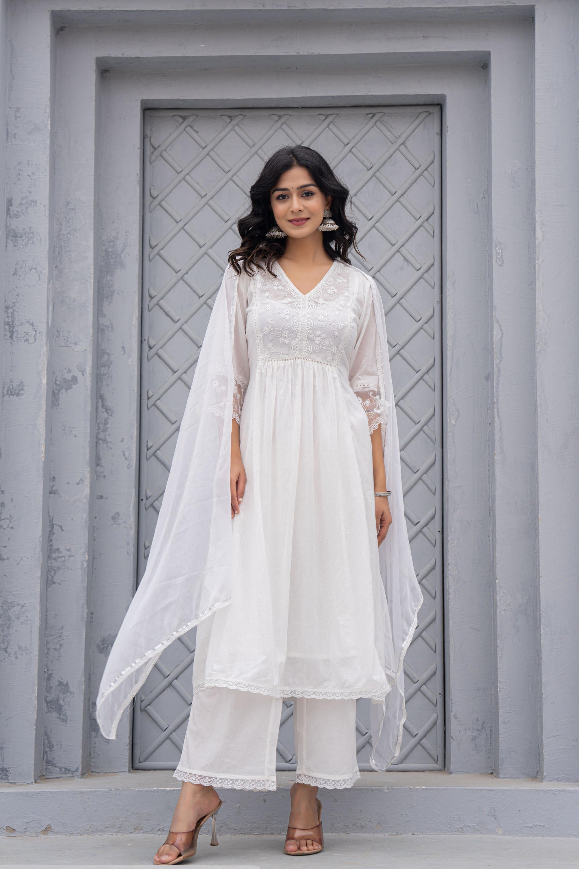Juniper Women Embroidered Anarkali Kurta Set
